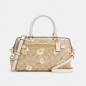 NWT Coach Signature Rowan Satchel with Daisy Print